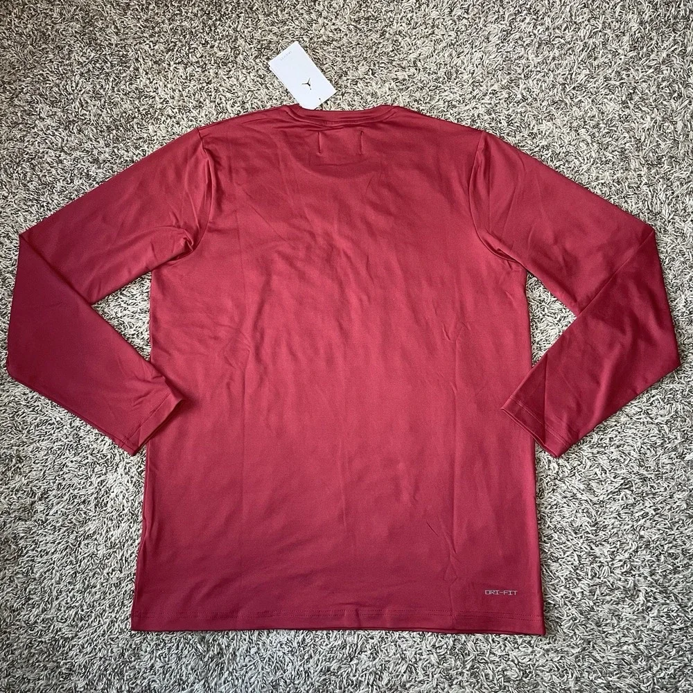 Jordan Dri-FIT Team Long Sleeve Mens Medium Training Shirt Crimson DQ7901-613