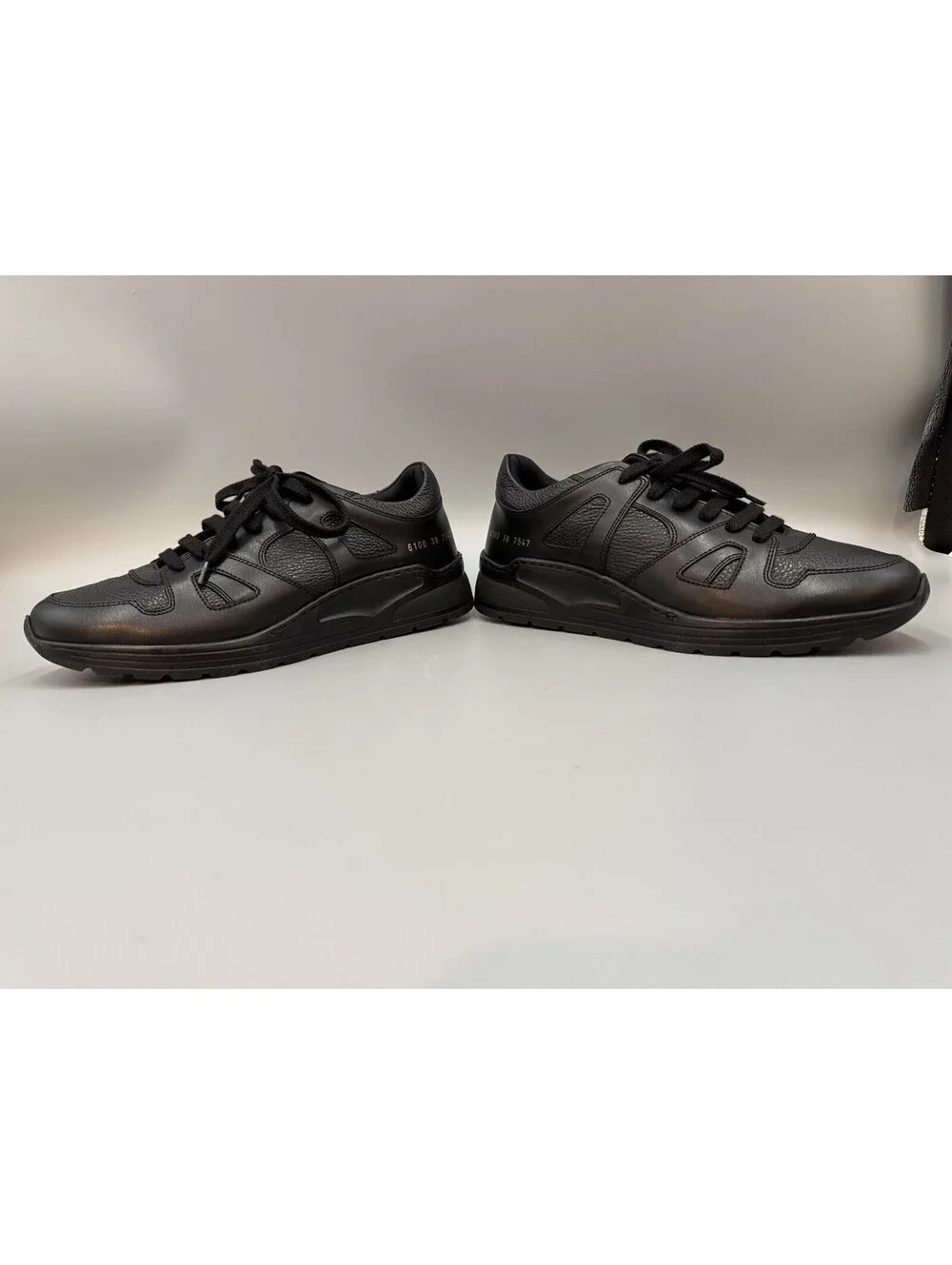 Women’s Common Projects Leather Track Technical Sneakers Black US 8, EU 38