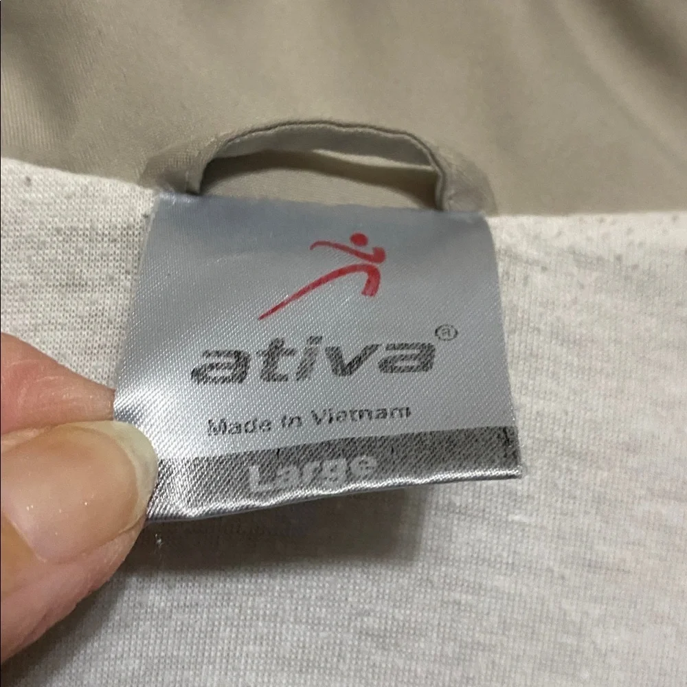 Vintage Ativa Light Tan, White, Navy, Track Suit Size L