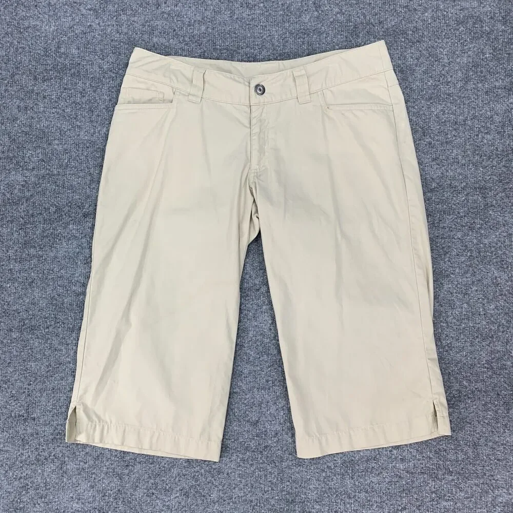 Patagonia Organic Cotton Capri Womens 8 Beige Pockets Outdoor Zip Fly Khakis
