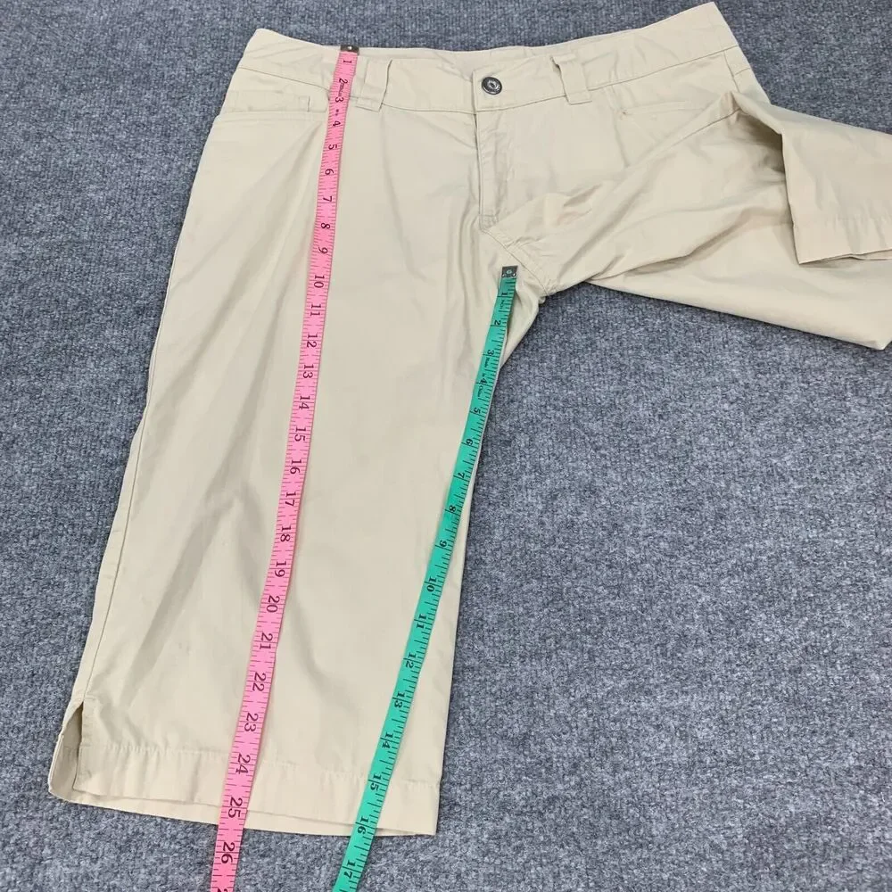 Patagonia Organic Cotton Capri Womens 8 Beige Pockets Outdoor Zip Fly Khakis