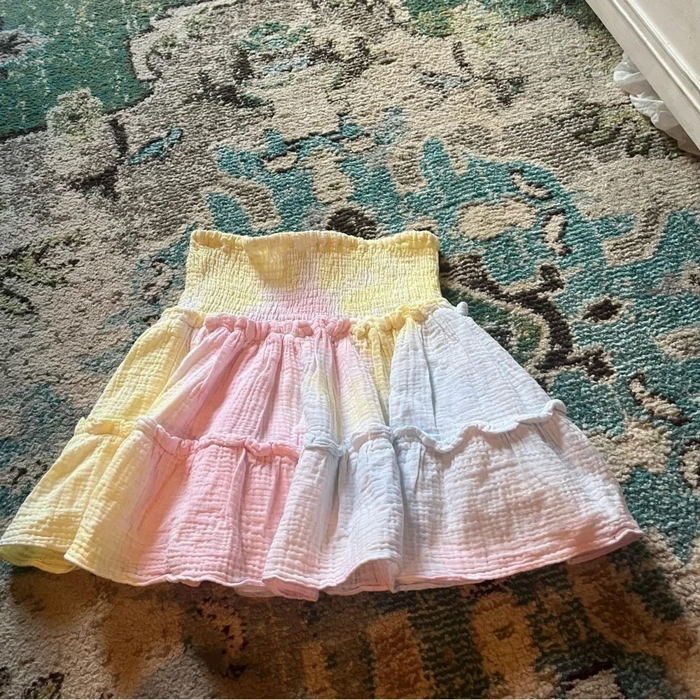 New tie dye ruffle Karlie boutique skirt
