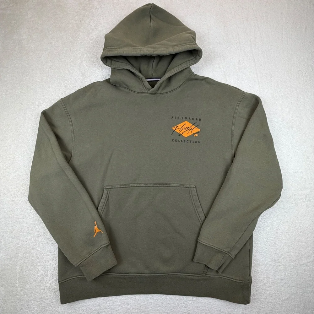 Nike Air Jordan Flight Collection Hoodie Olive Green Michael Jordan‎ Take Flight