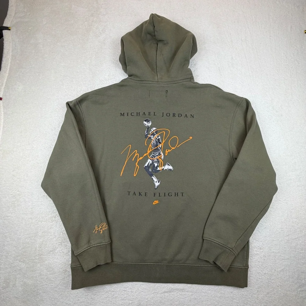 Nike Air Jordan Flight Collection Hoodie Olive Green Michael Jordan‎ Take Flight