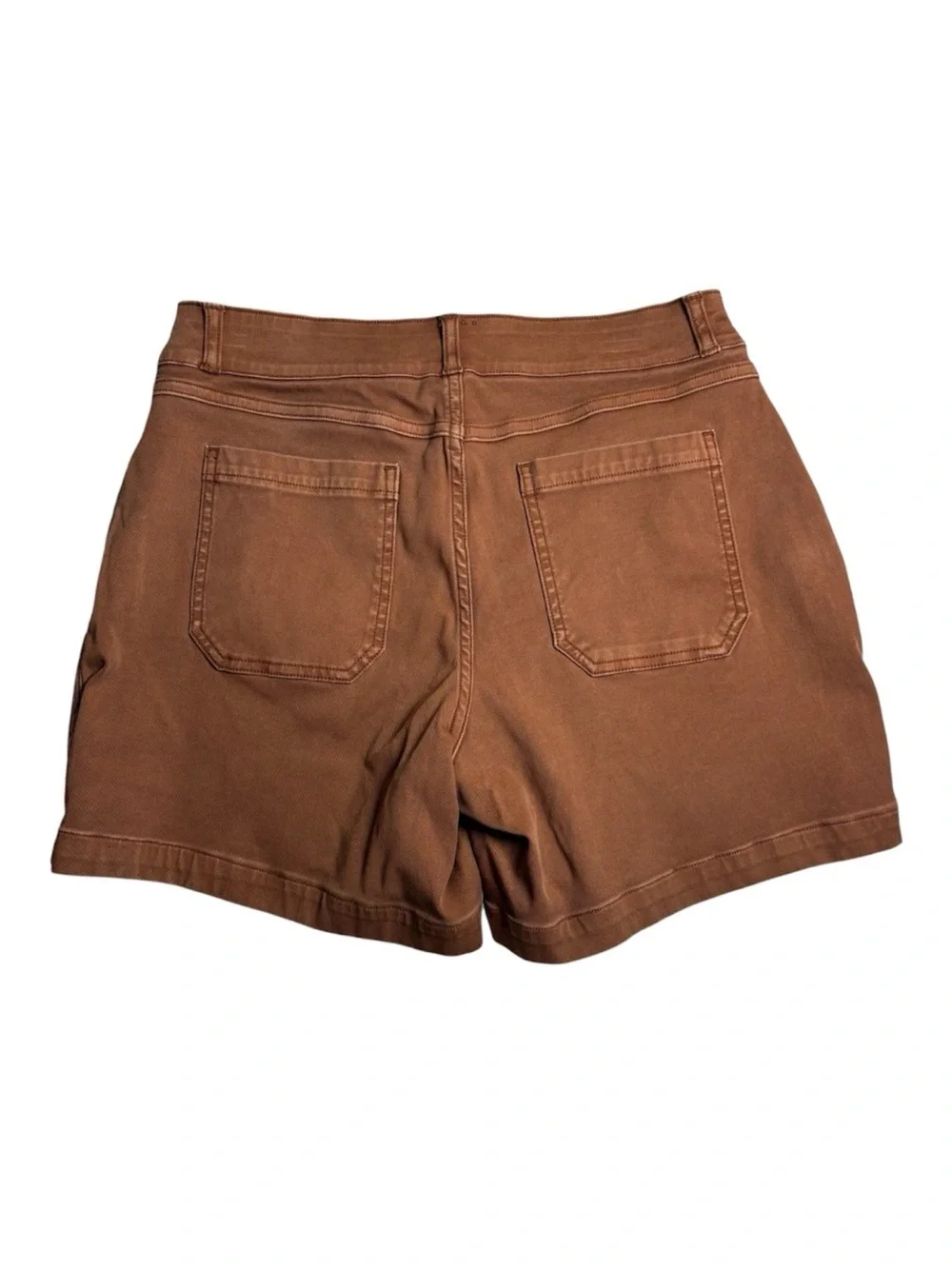 SPANX Stretch Twill Womens Medium Rust Pull On Casual Shorts 5