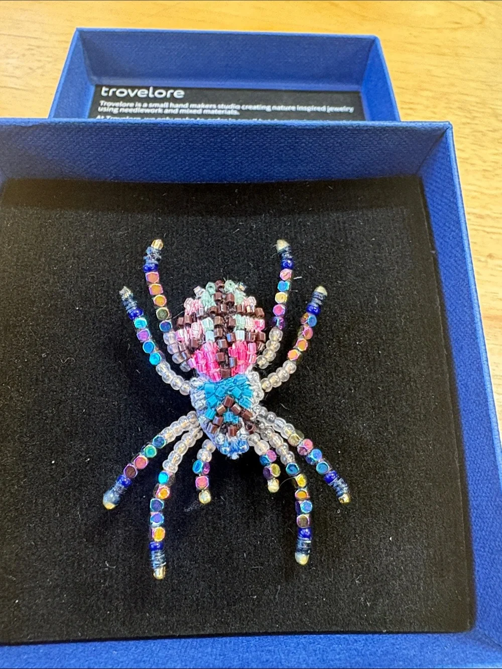 Beaded Multicolor tarantula Brooch by Trovelore