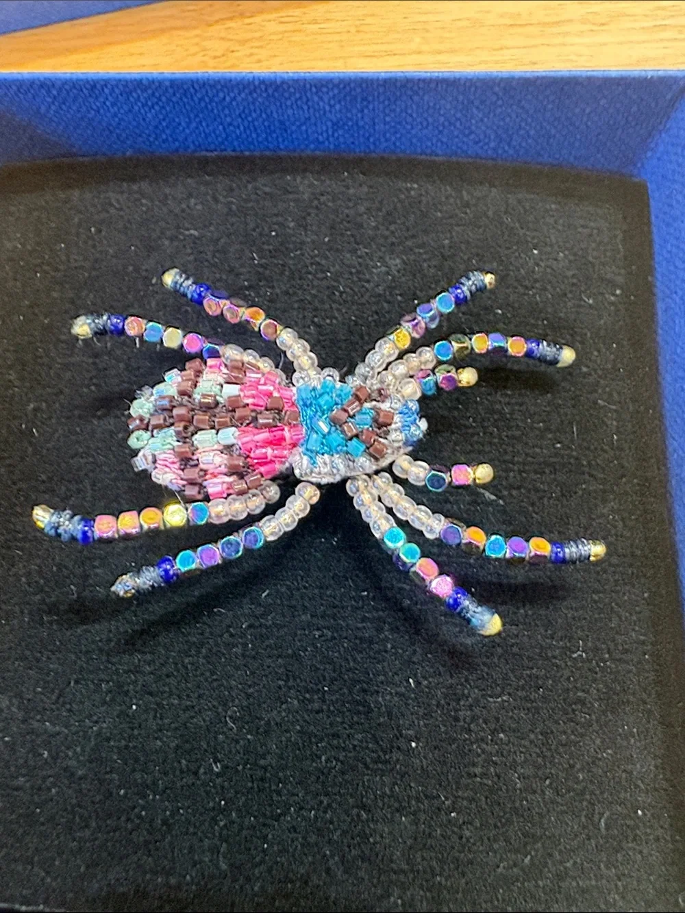 Beaded Multicolor tarantula Brooch by Trovelore