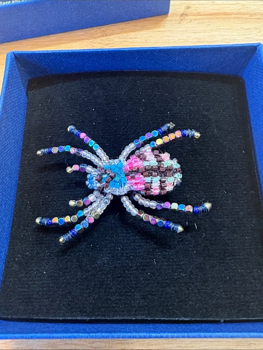 Beaded Multicolor tarantula Brooch by Trovelore