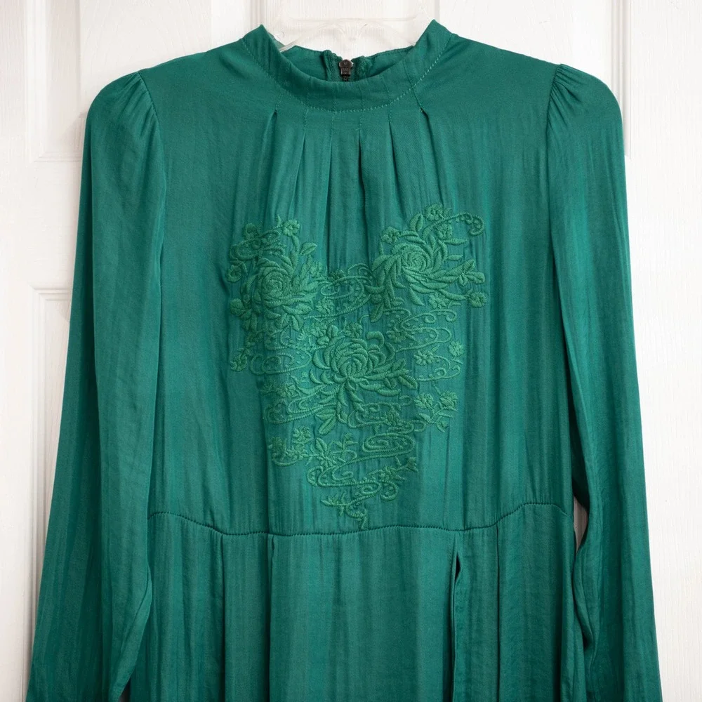 Free People Silk Dress Sz S Victorian Renaissance Whimsigoth Romantic Festival