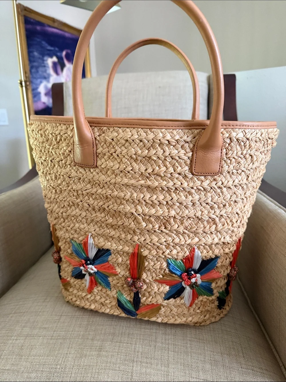 Tory Burch woven straw