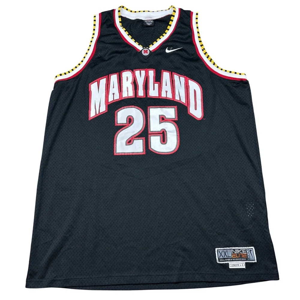Nike Maryland Terrapins Basketball Jersey 25 Black Red White Elite XXL NCAA Mens