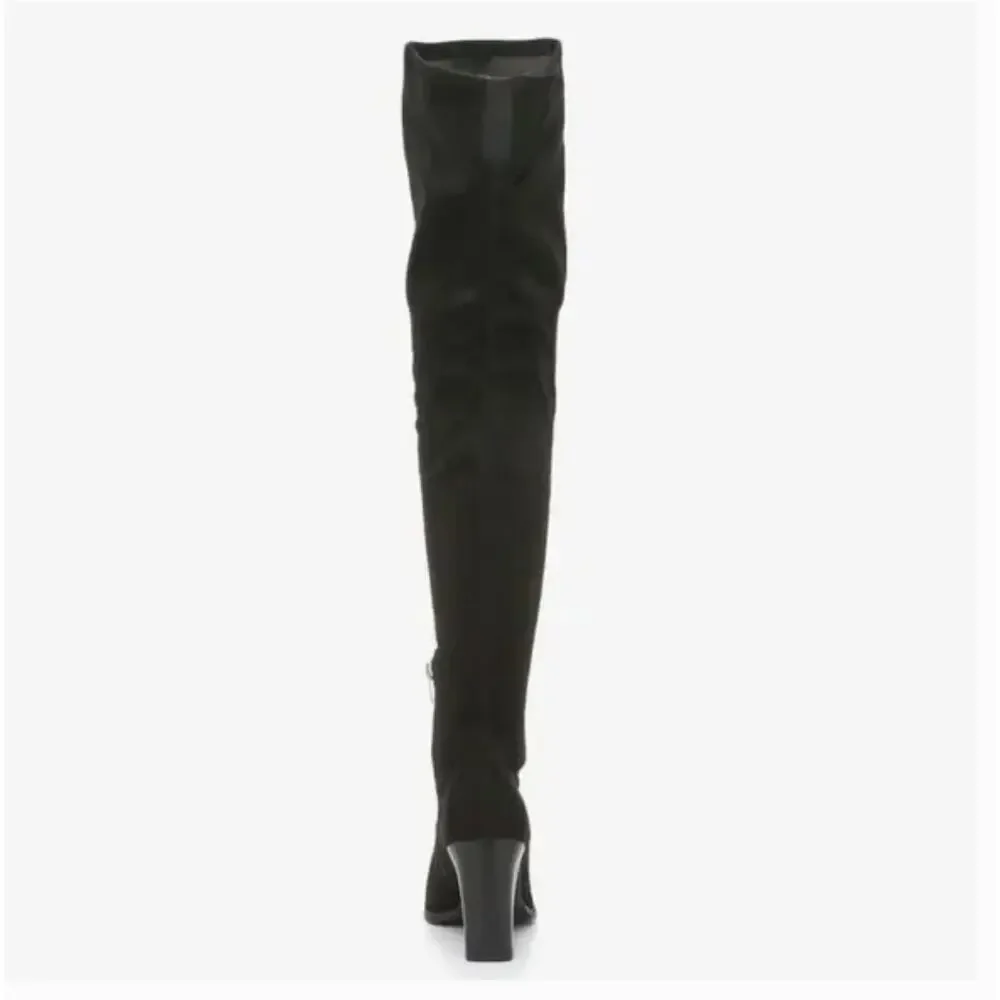 Marc Fisher Black Over-the-Knee Block Heel Boots