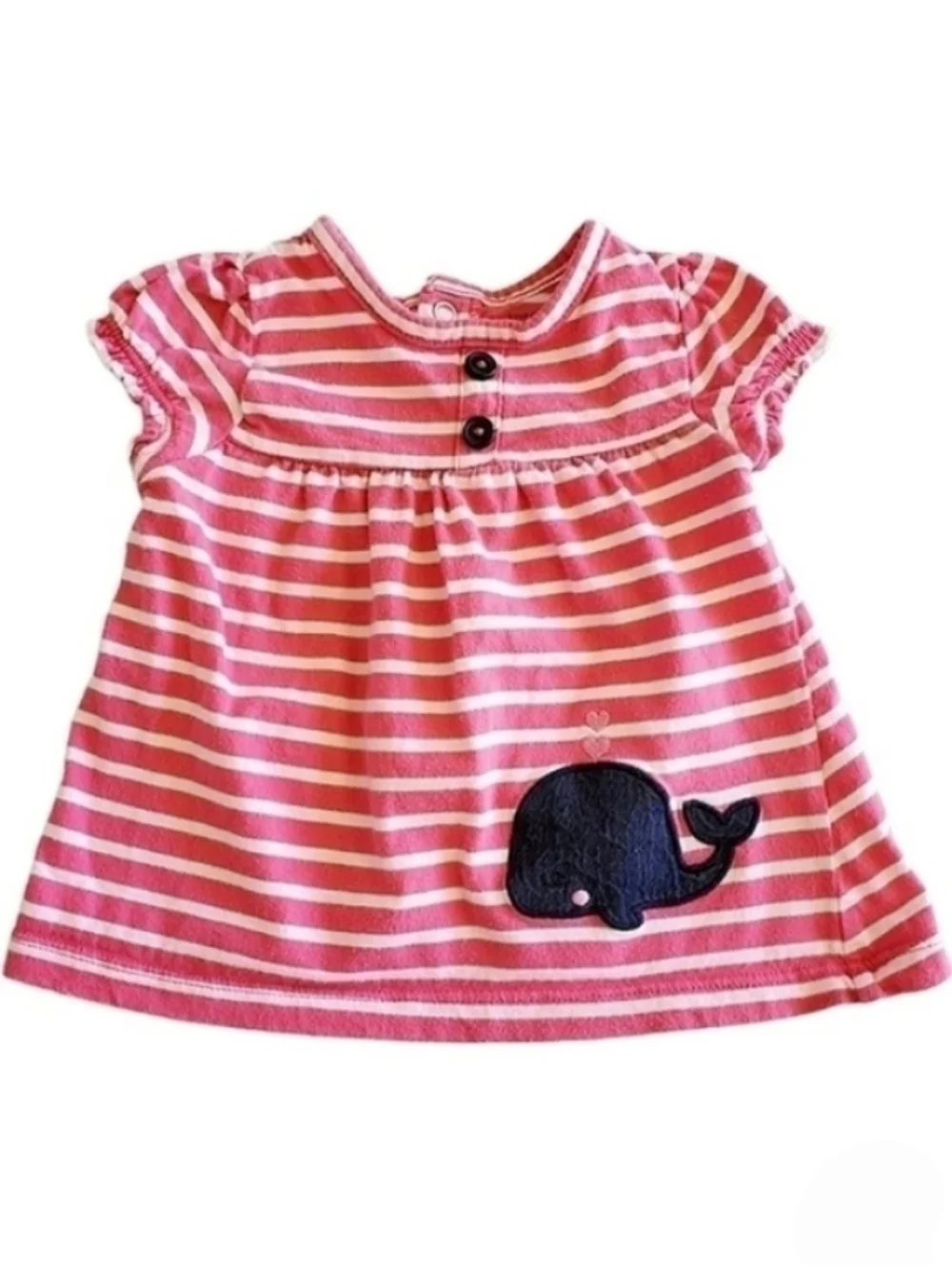 K1331 * Just One You Striped Whale Top Pink White Size 12M
