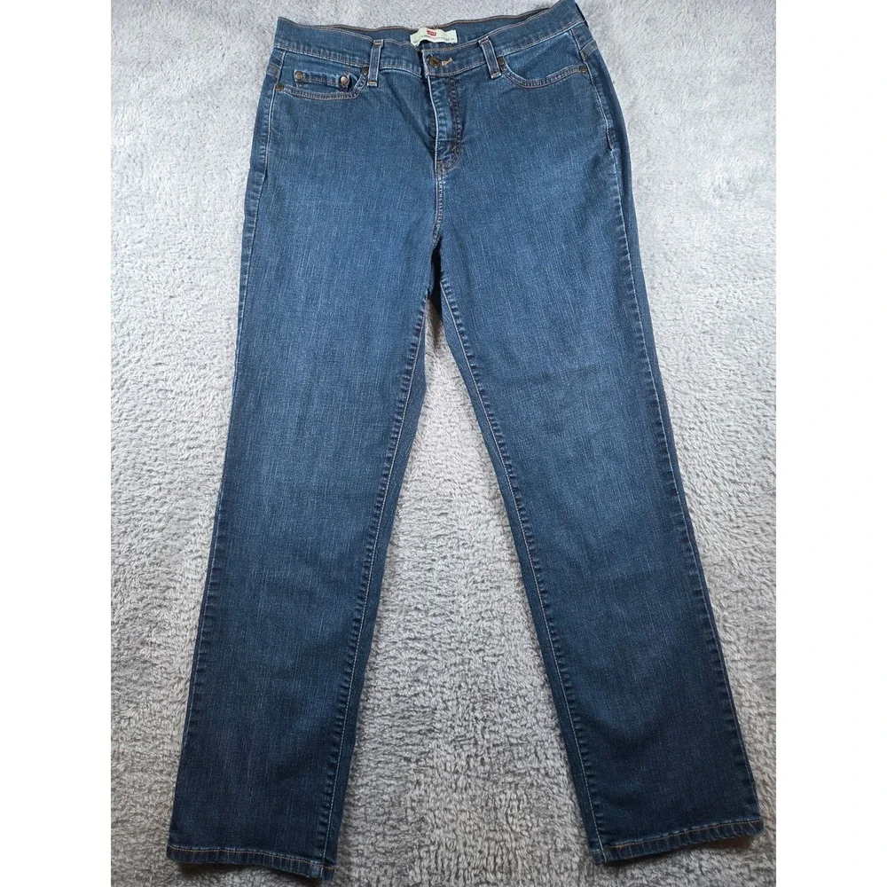 Levi's 512 Perfectly Slimming Jeans 16M Blue Womens Straight Leg Stretch Medium