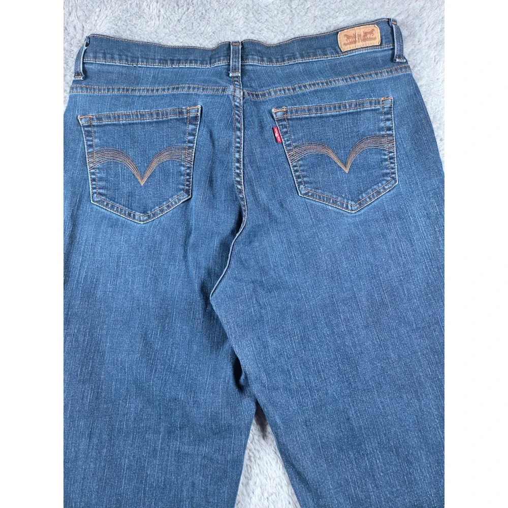 Levi's 512 Perfectly Slimming Jeans 16M Blue Womens Straight Leg Stretch Medium
