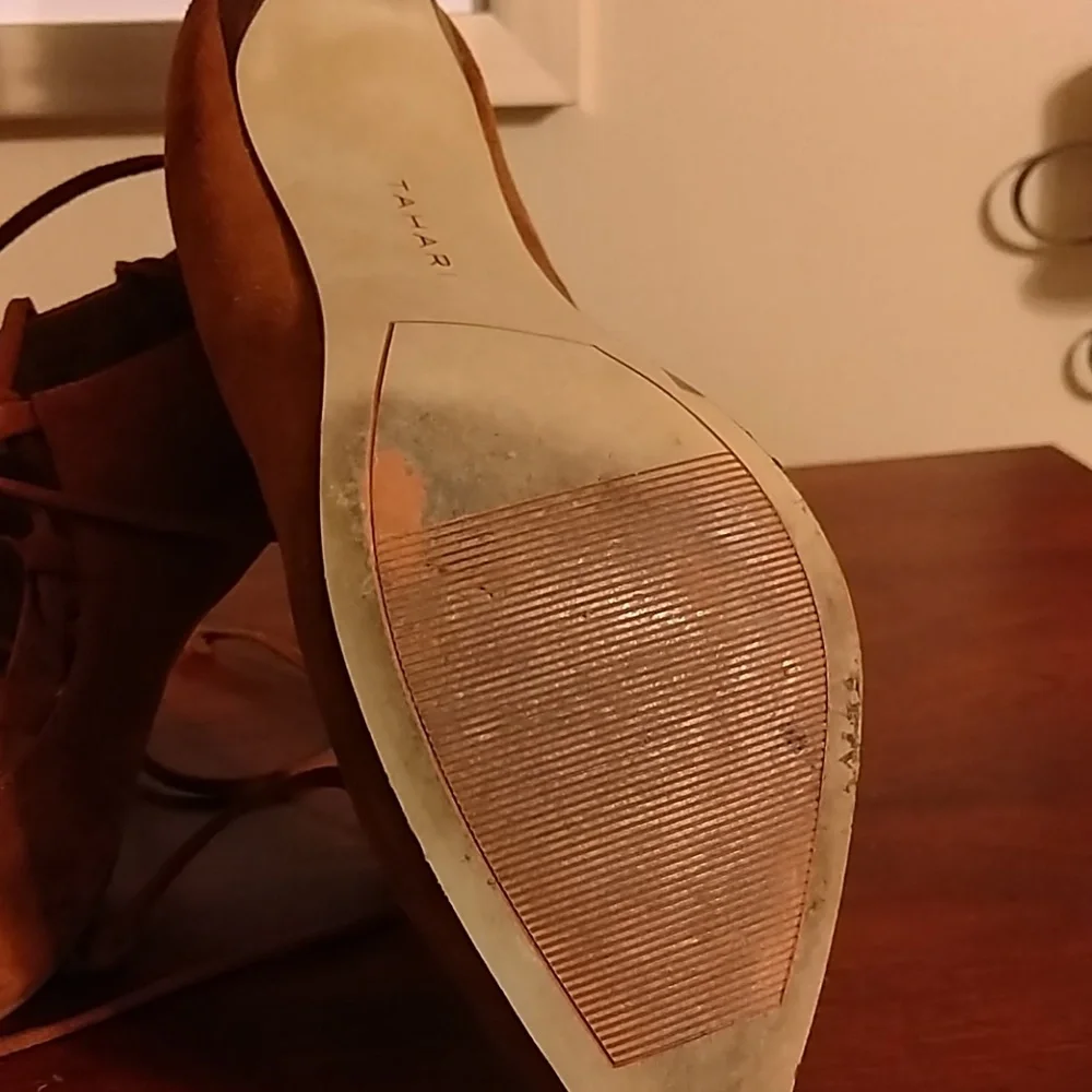 Suede Tahari Ankle Laced Heels Size 10