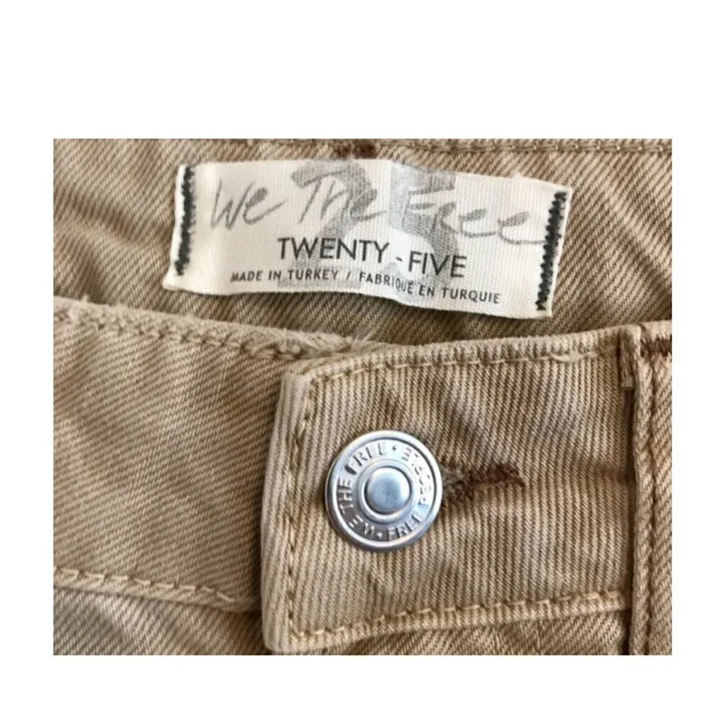 Free People Dakota Straight Leg Distressed Khaki Jeans, 25