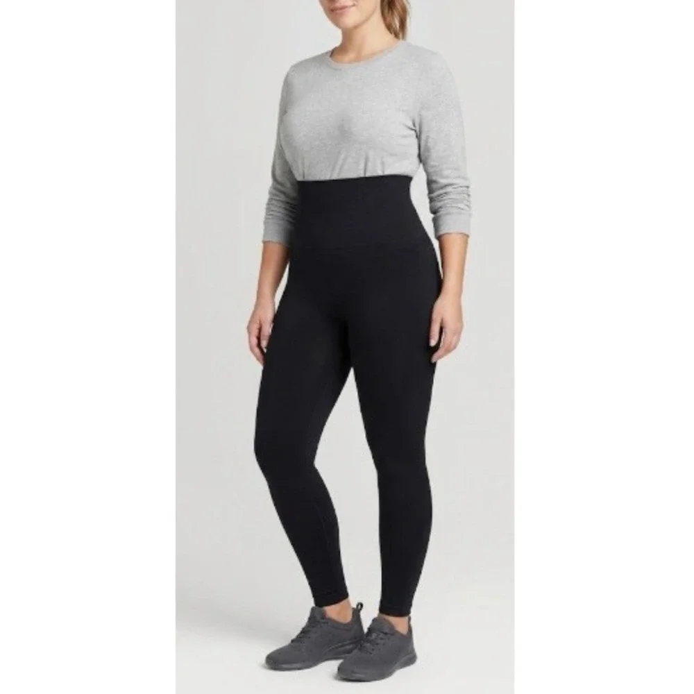 Shapermint Essentials Women's Black High-Waisted Shaping Leggings Size L NWT