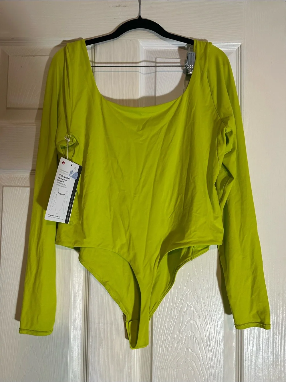lululemon athletica Neon Lime Long Sleeve Scoop-Neck Bodysuit