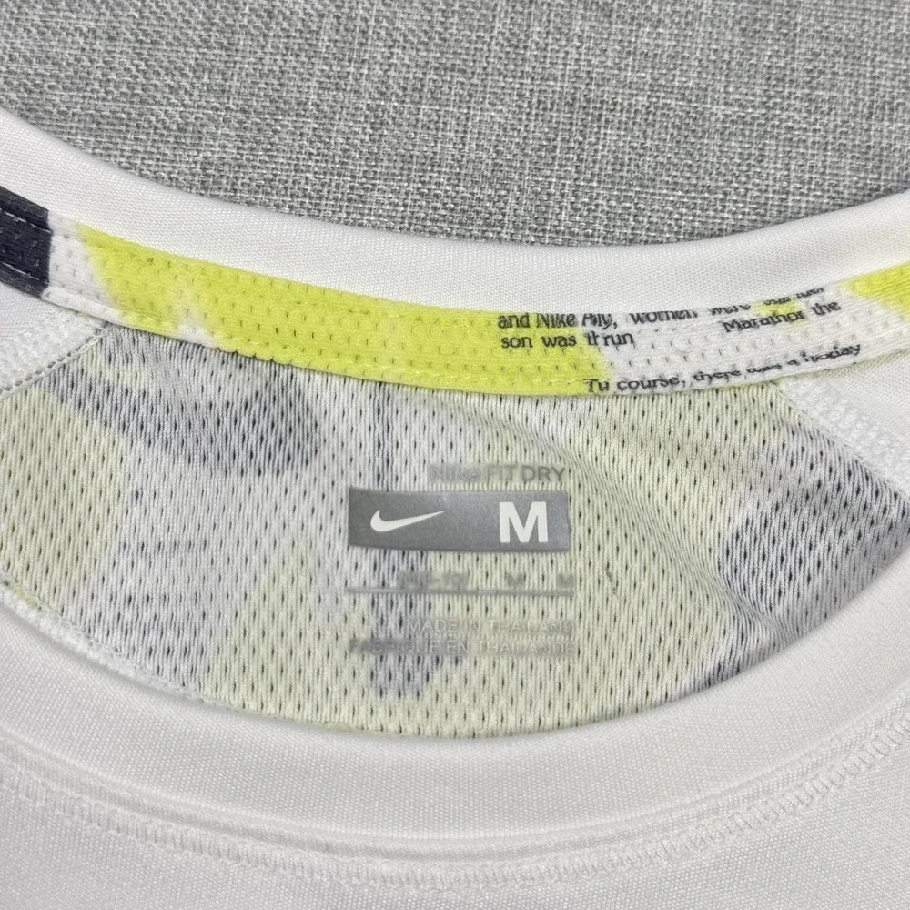 Nike Eugen 2008 Dri-FIT Tank Womens M White Multicolor Sleeveless Jersey Running