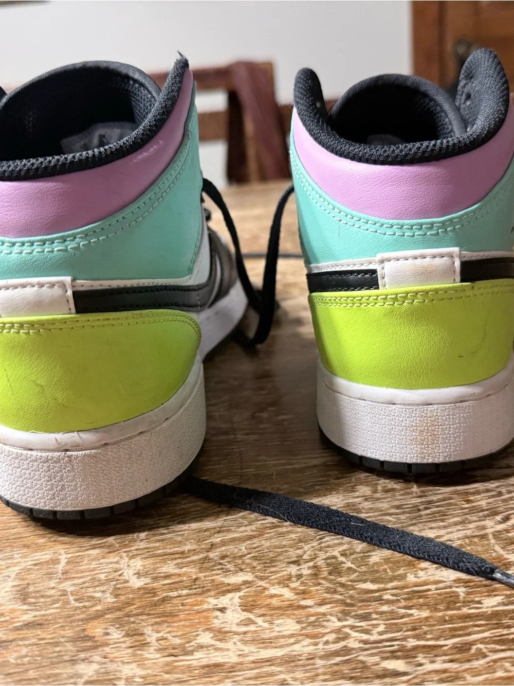 Nike Kids' Air Jordan 1 Low - Black/White with Pastel Accents