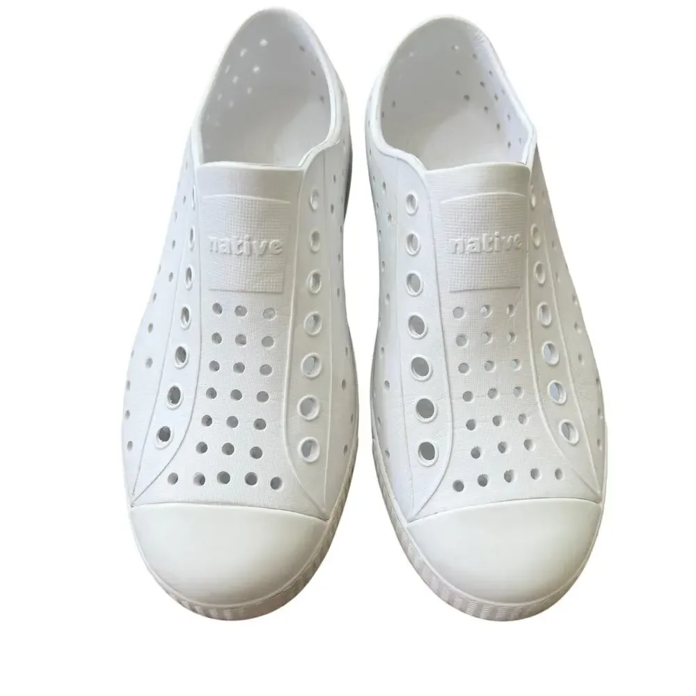 Native Jefferson White Slip‑On Sneakers Kids Size J1