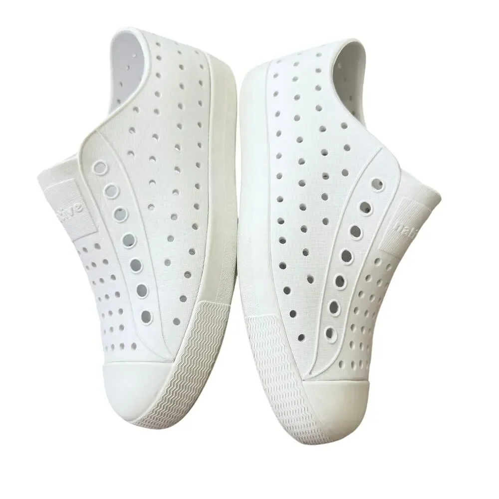 Native Jefferson White Slip‑On Sneakers Kids Size J1