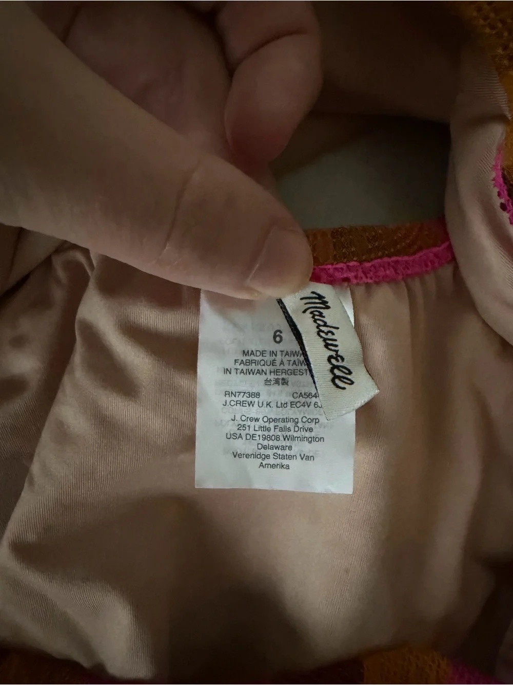 Madewell tags removed