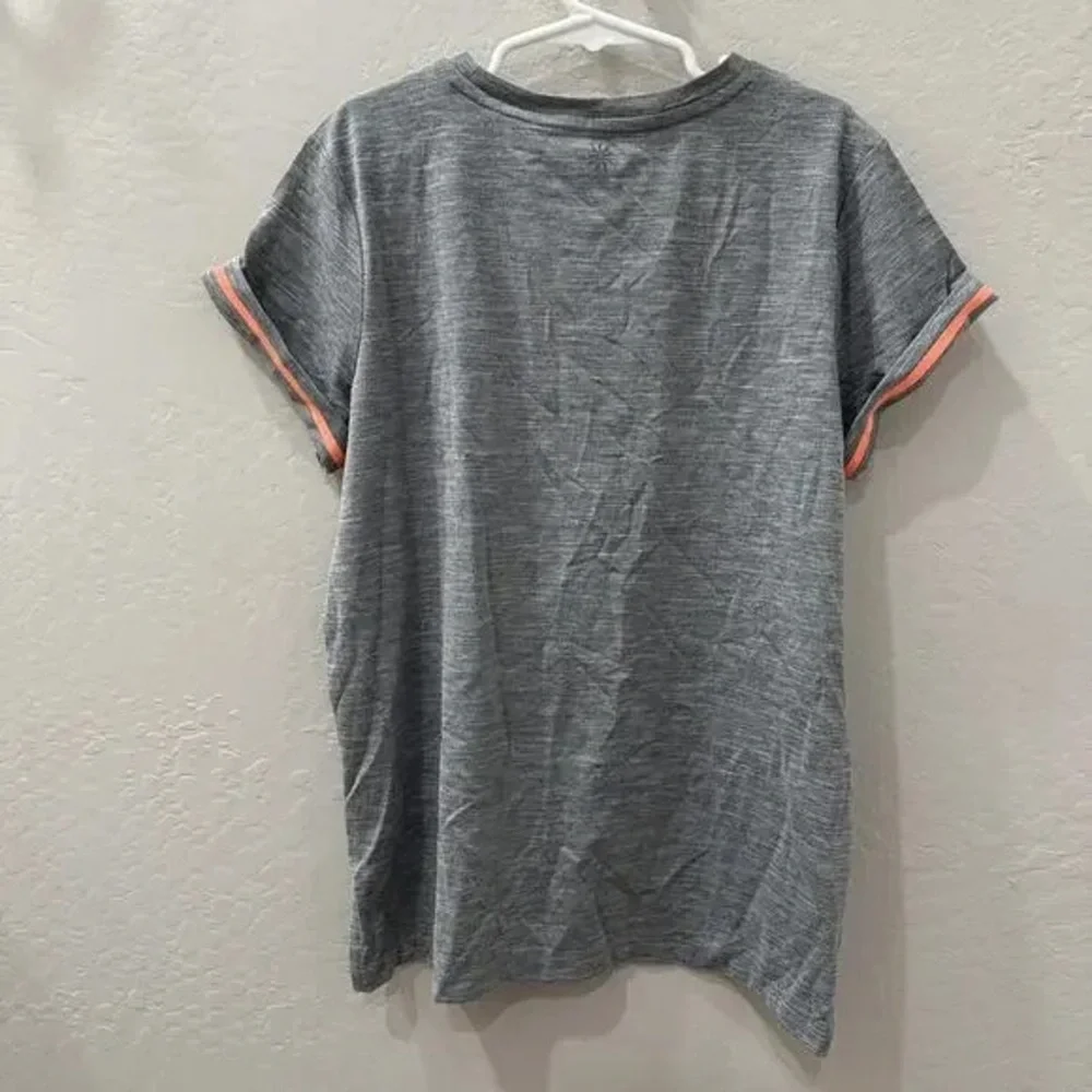 Girls' Grey 'Equal Play' Short Sleeve Tee with Pink Trim