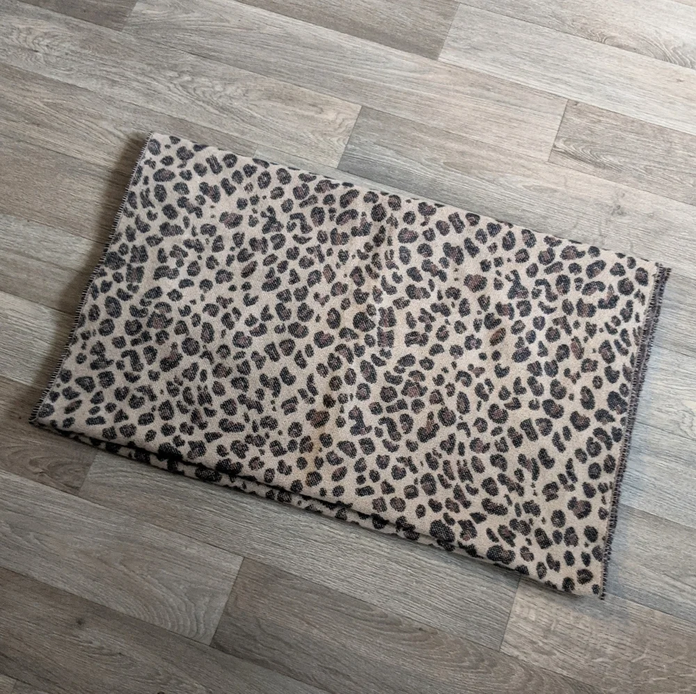 NWT BP. Leopard Camel Pattern Soft Blanket Infinity Scarf