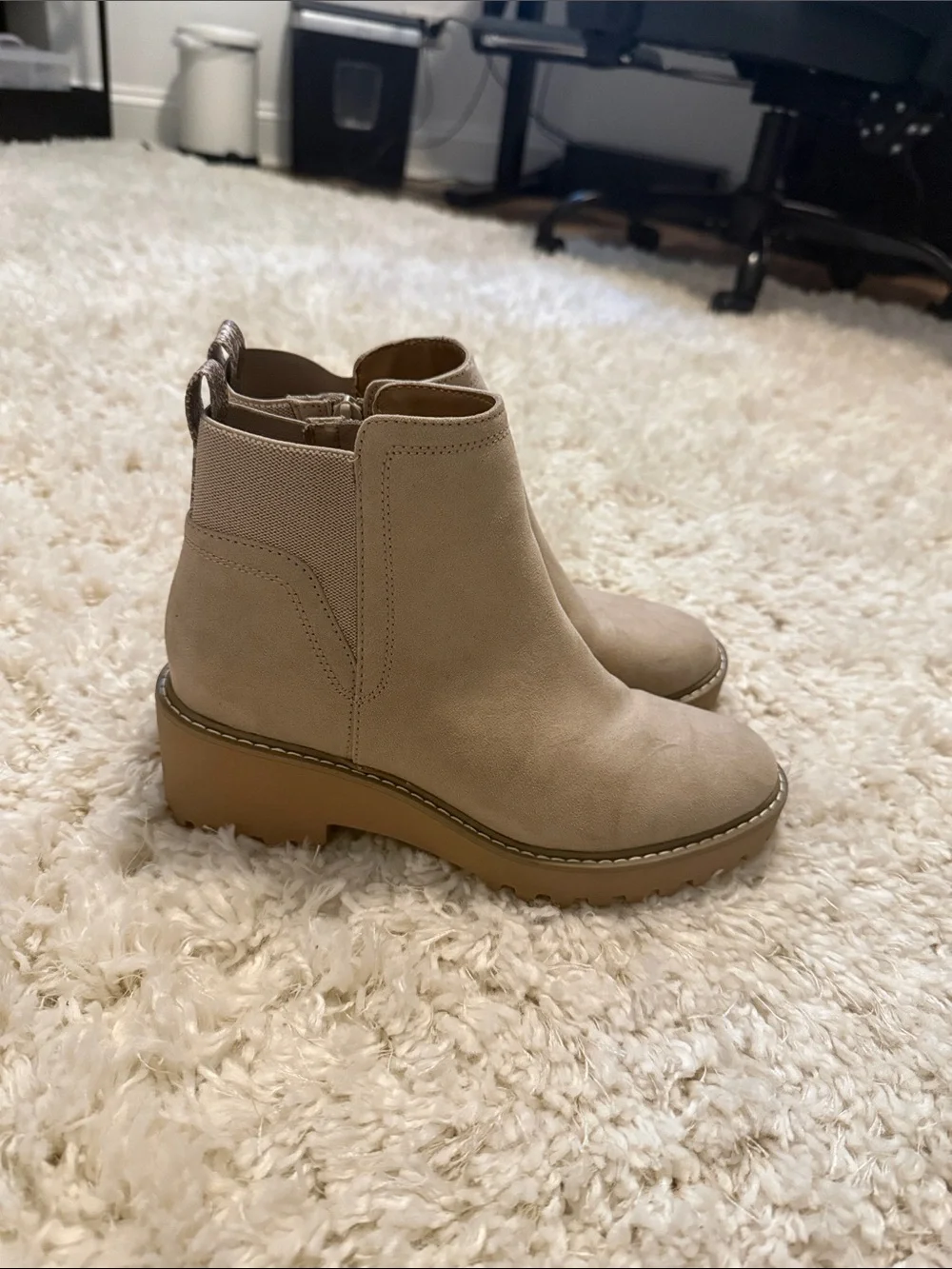 Universal Thread Light Taupe Suede Chelsea Booties