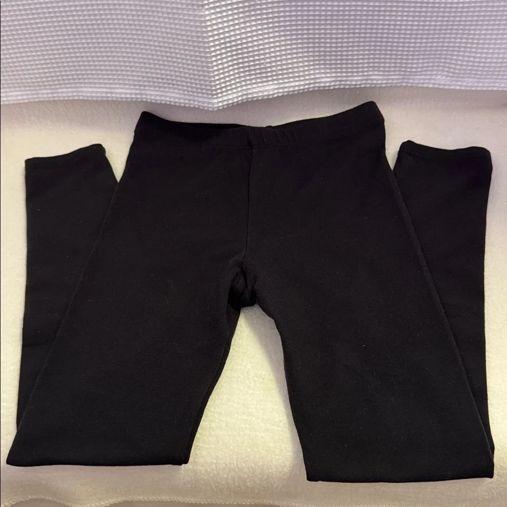 One Step Ahead Girls’ Black Leggings Size L school gym play comfy stretch