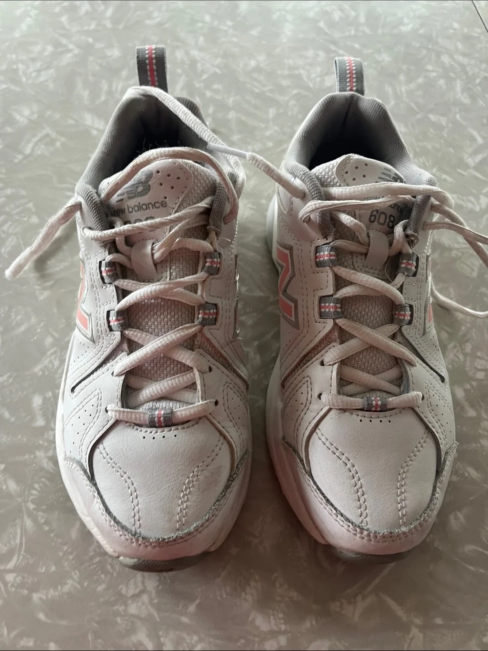 New Balance White and Pink Women's Athletic Sneakers