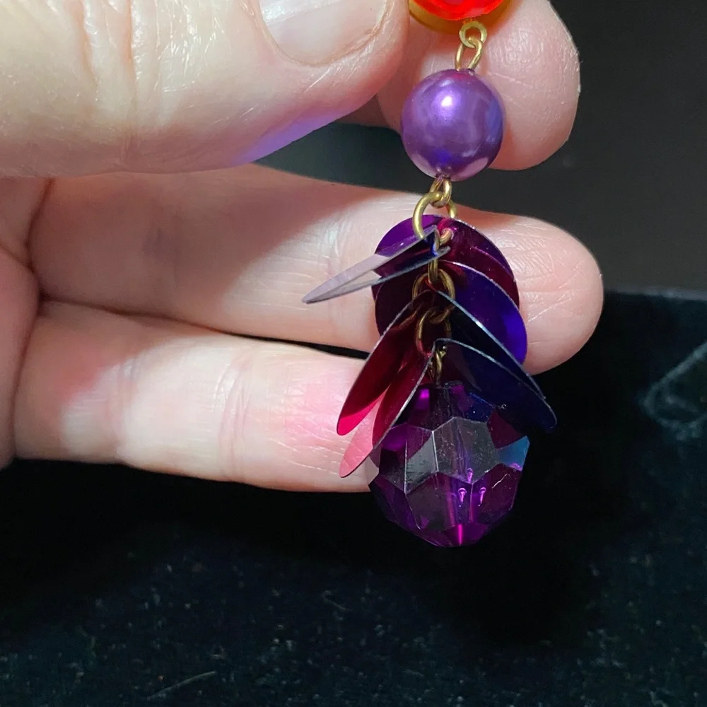 Vintage dangle earrings vibrant