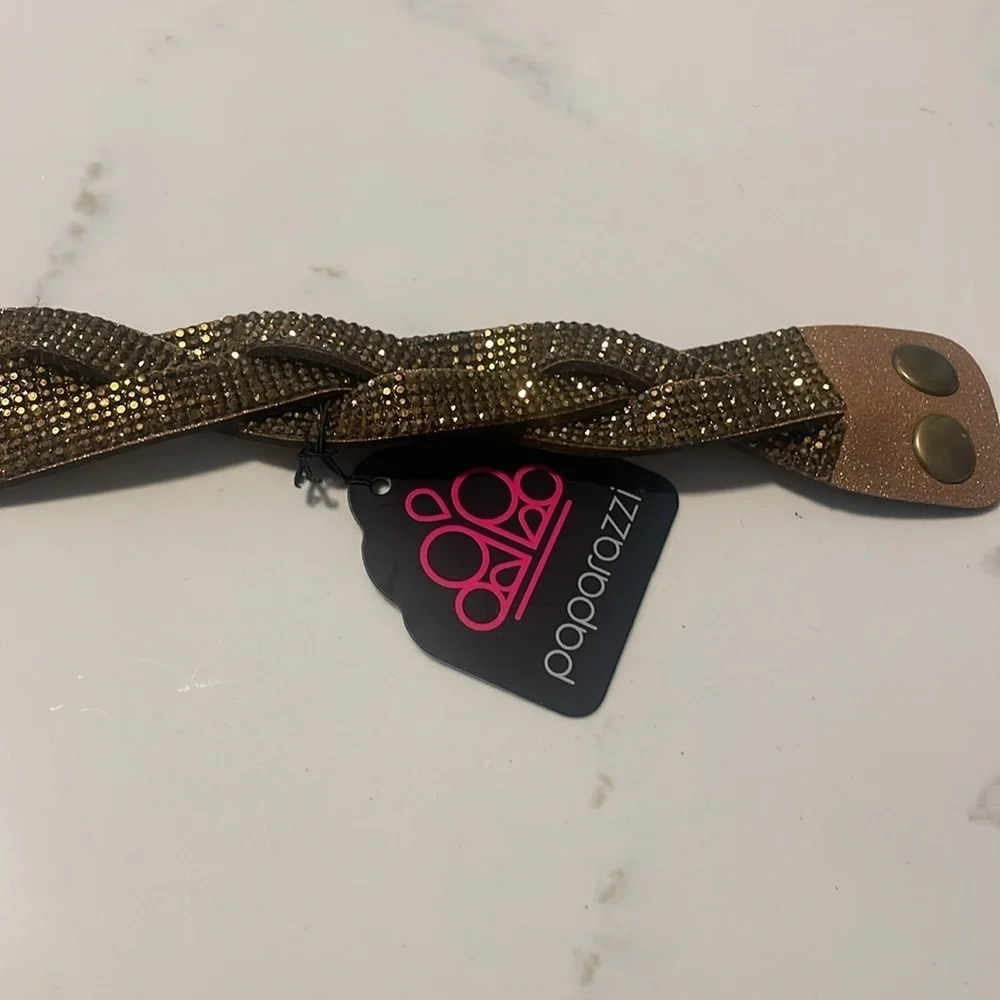 Paparazzi bracelet Bronze Gold Black‎ Wrap snap closure fashion jewelry New