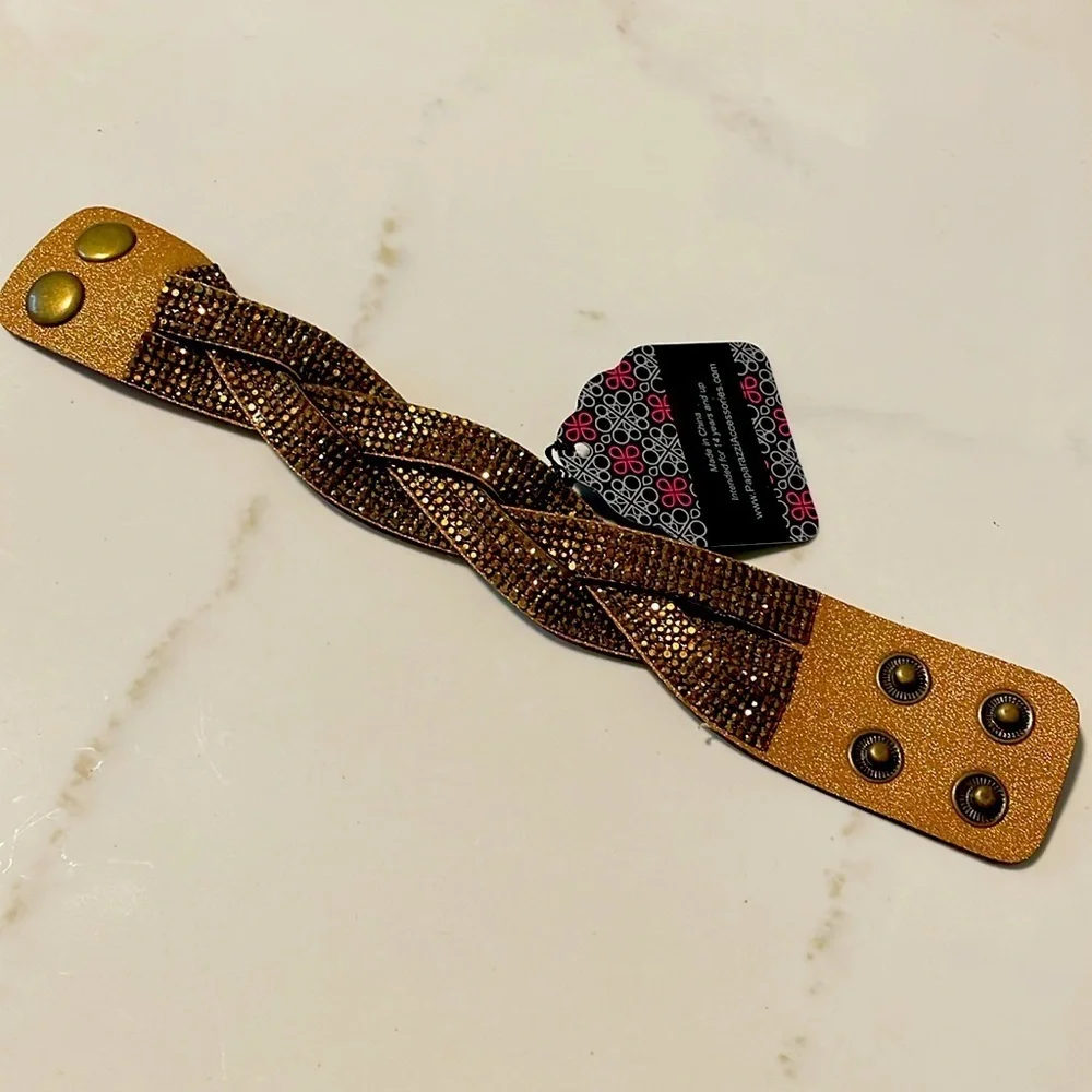 Paparazzi bracelet Bronze Gold Black‎ Wrap snap closure fashion jewelry New