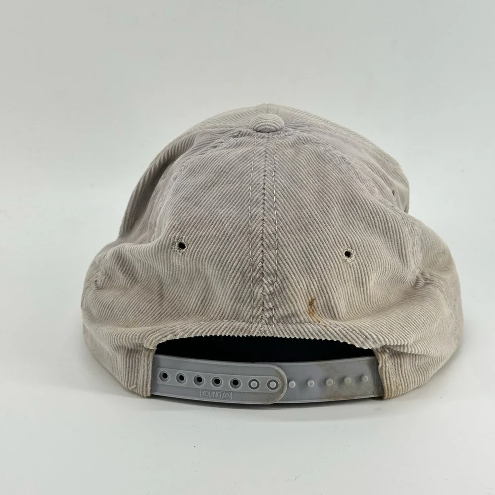 Vintage Canada Snapback Hat Corduroy Patch 80's‎ 90's Cap Beige Men's OSFA