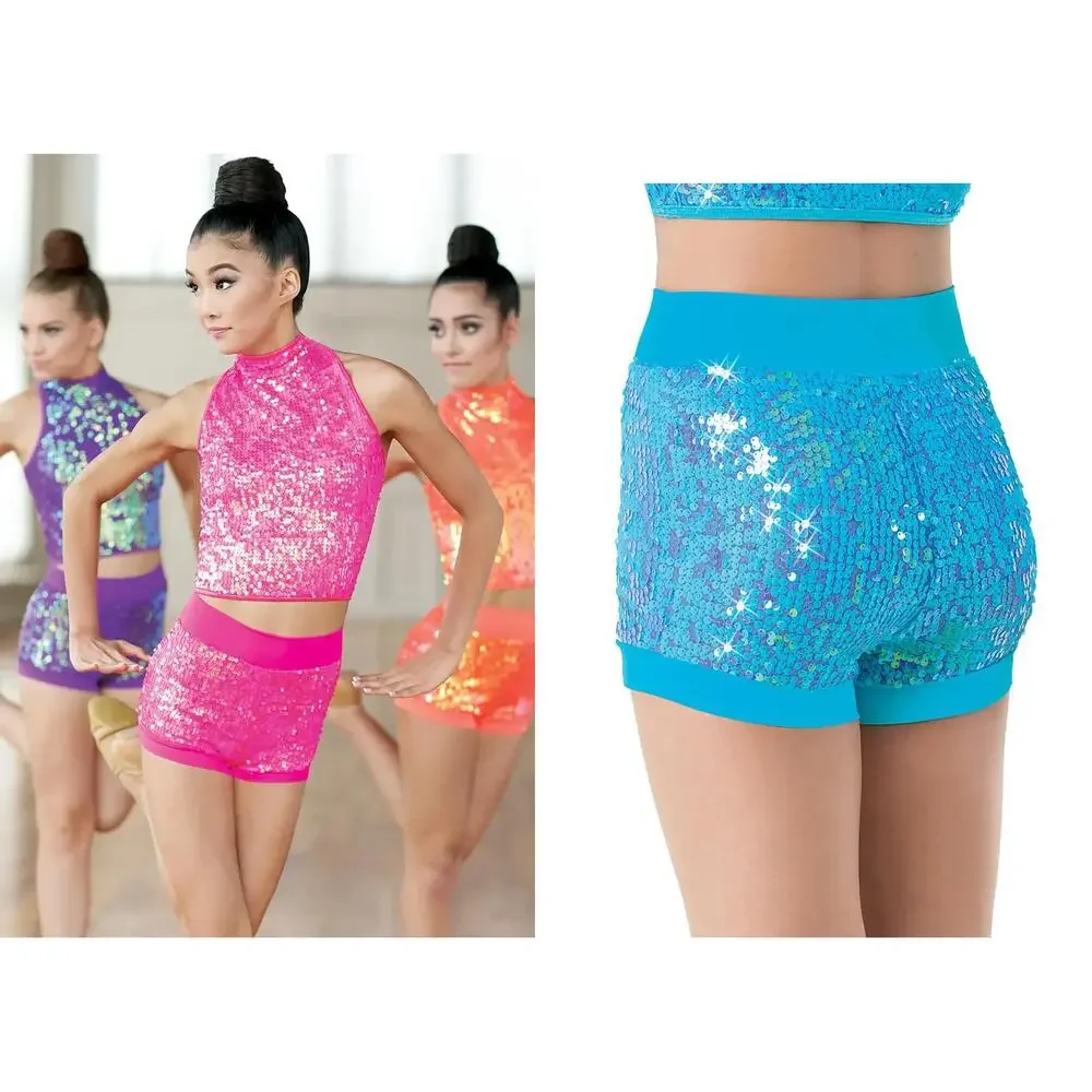 Pre-Owned Dance Set Shorts/Top Balera SQ9801 SQ9629 Large Adult Pink Jazz Acro