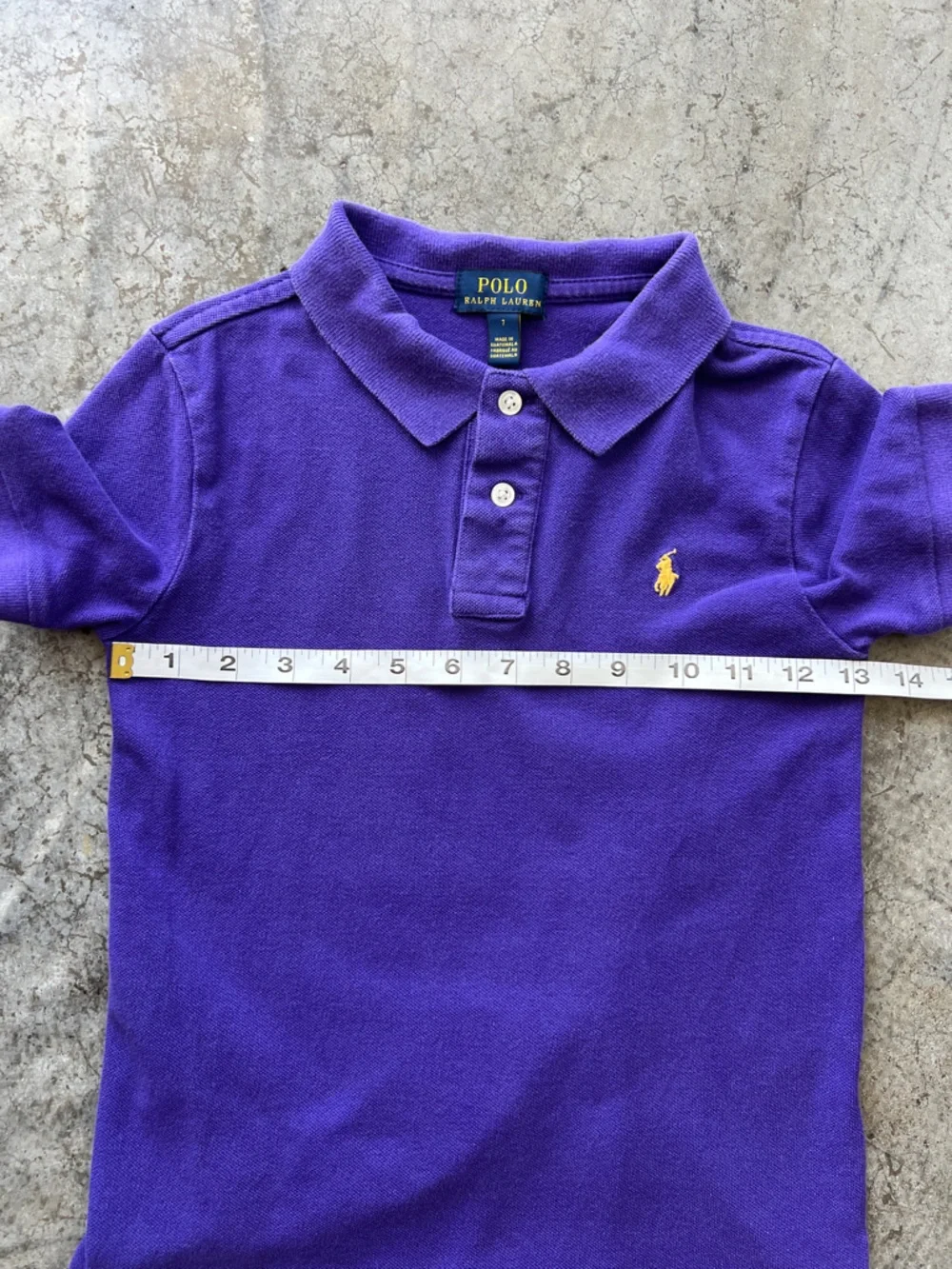 Ralph Lauren Kids Purple Short Sleeve Polo Shirt with Yellow Logo Embroidery Boy
