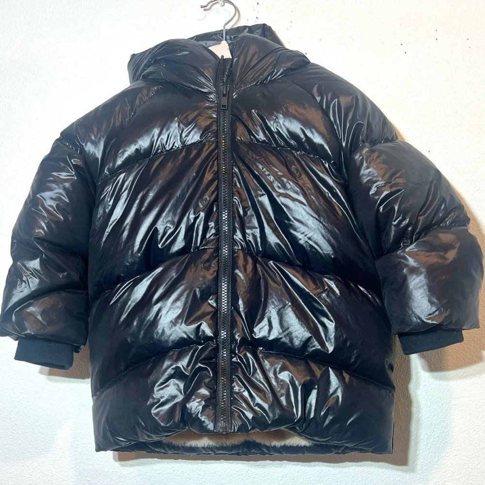 Zara Kids Water Repellent Hooded Down Puffer Coat Size 3-4Y