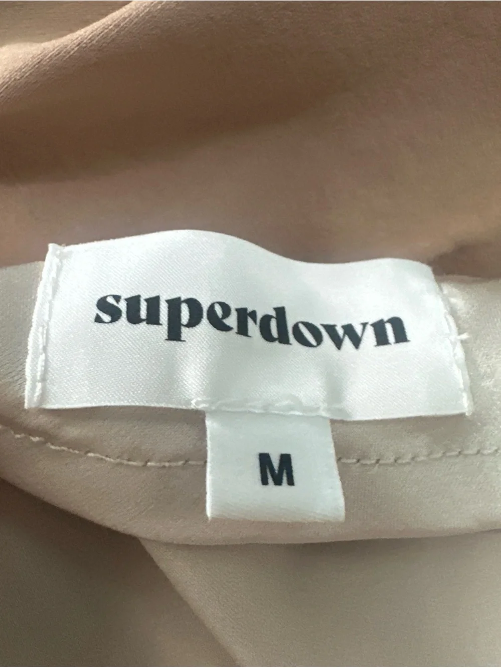 Superdown Asymmetrical Cream Satin Top