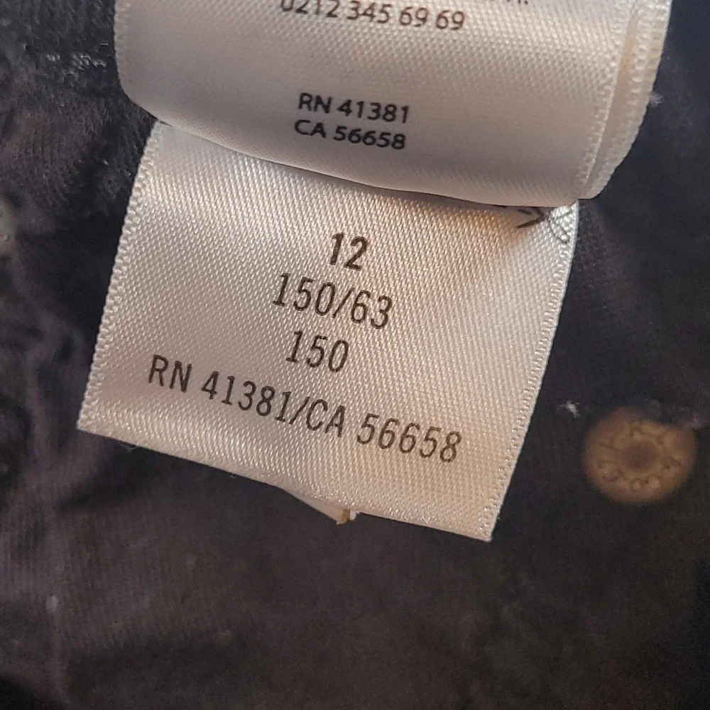 Polo Ralph Lauren Straight Jeans Kids Size 12 Black Hampton Straight Stretch