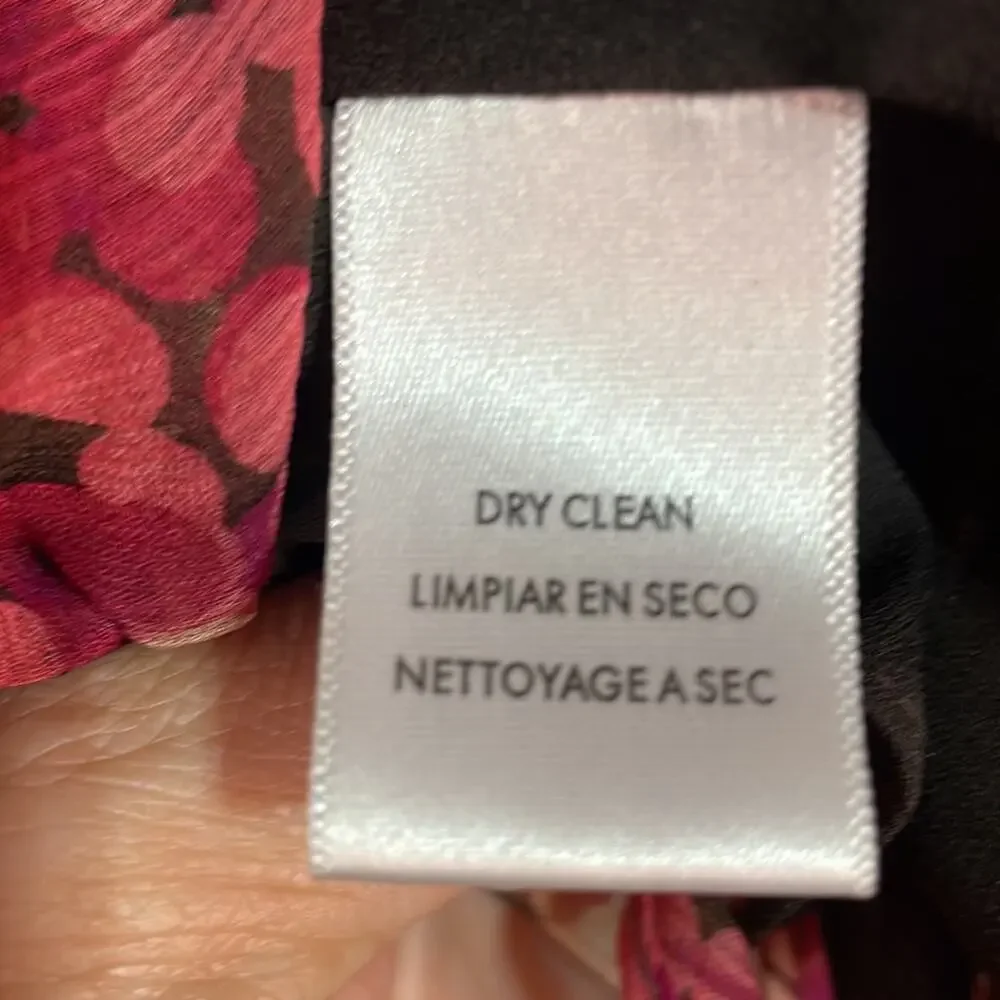 Nine West 22w 💯silk cap sleeve lined blouse bias cut plaid neckline bow euc