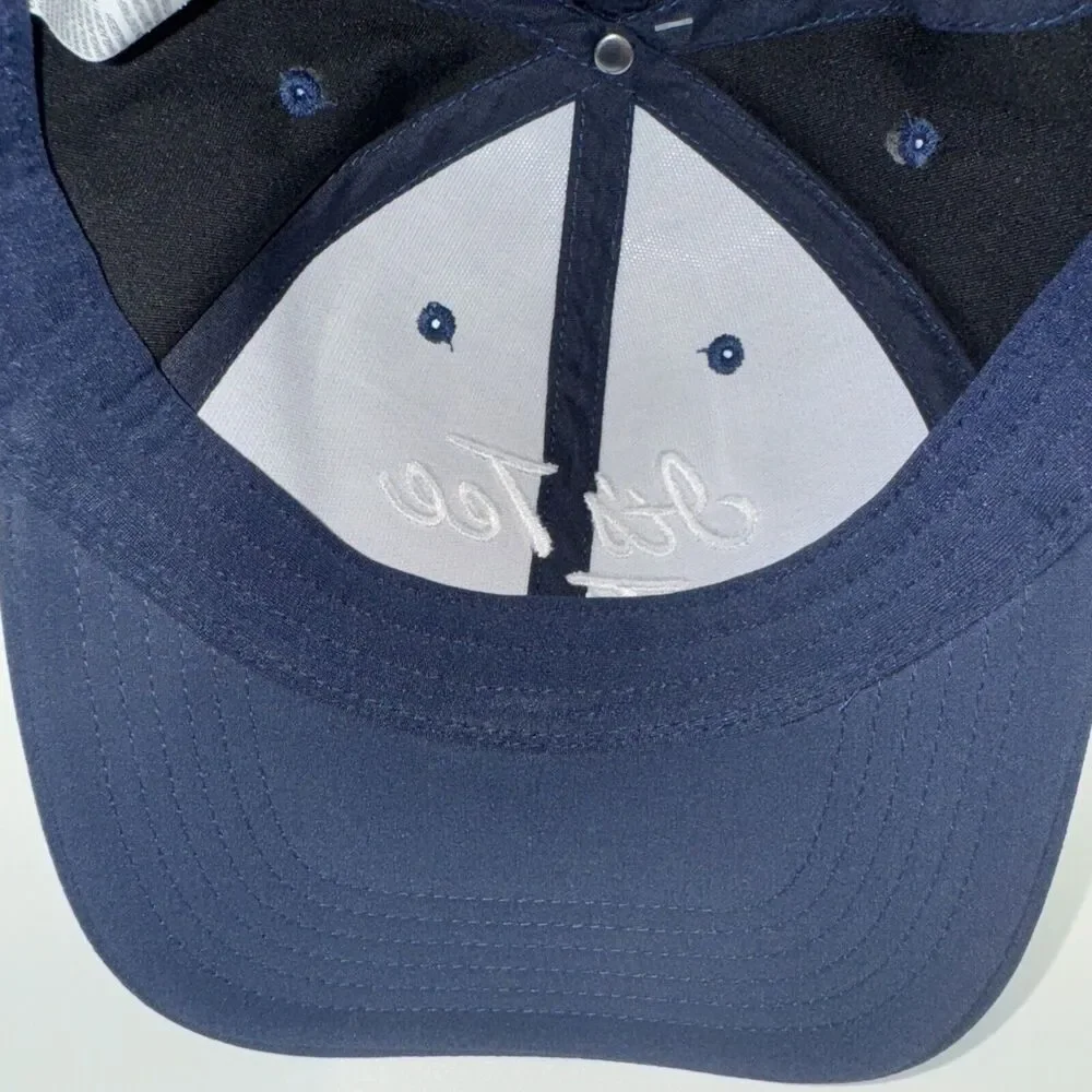 NEW PGA Tour It's Tee Time Script SnapBack Golf Hat Cap Blue Moisture‎ Wicking