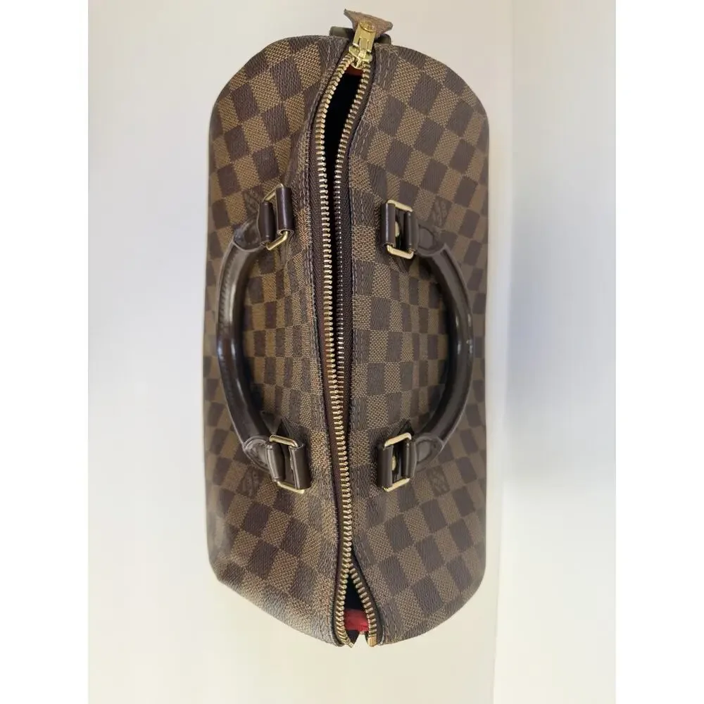 Louis Vuitton Speedy Bandouliere 30 Damier Ebene Brown Satchel Red Lining Lock