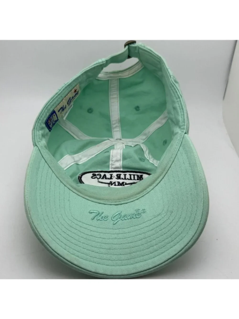 Mille Lacs MN 1858 Baseball Dad Hat Cap The Game Mint Green Cotton Adjustable