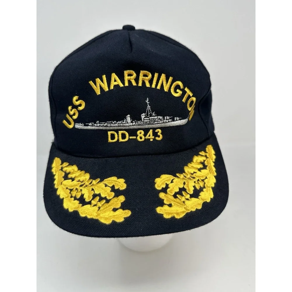Lot of 3 US Navy Caps Hats Various Embroidered USS Warrington Tin Can Navy