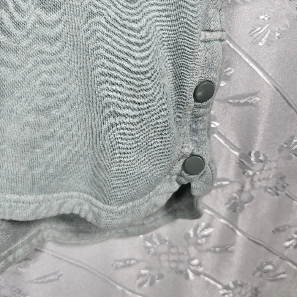 Wrap London Funnel Neck Hemp Organic Cotton Sweatshirt Light Blue US 12 WT63