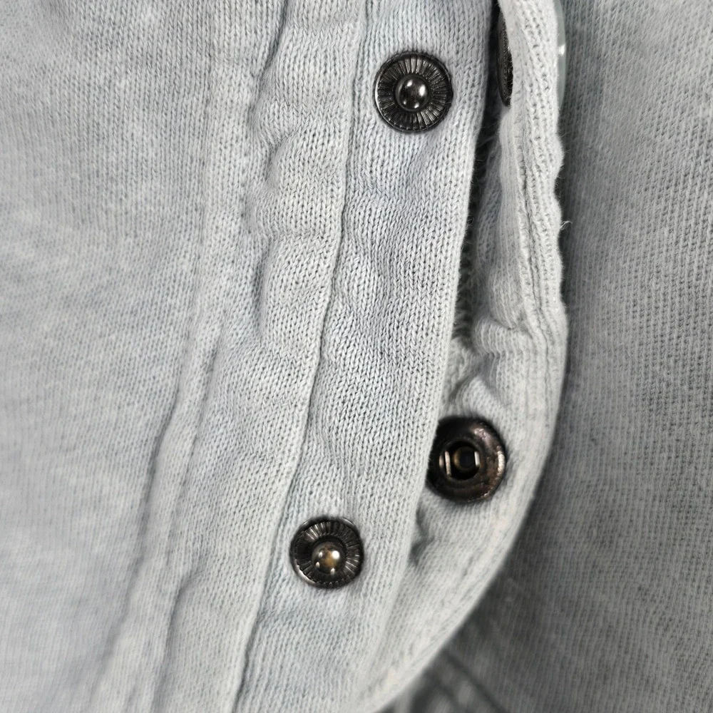 Wrap London Funnel Neck Hemp Organic Cotton Sweatshirt Light Blue US 12 WT63