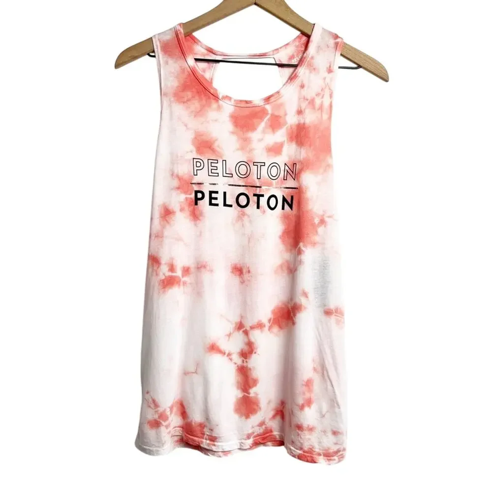 Peloton Flow Double Twist Back Tank Size Medium Brand New Pink Red White New